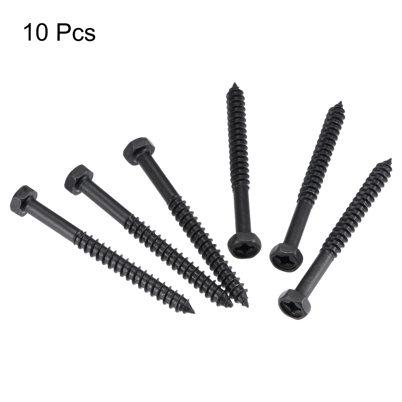 uxcell Uxcell Hex Lag Screws 1/4" x 2-3/4" Carbon Steel Half Thread Self-Tapping 10pcs