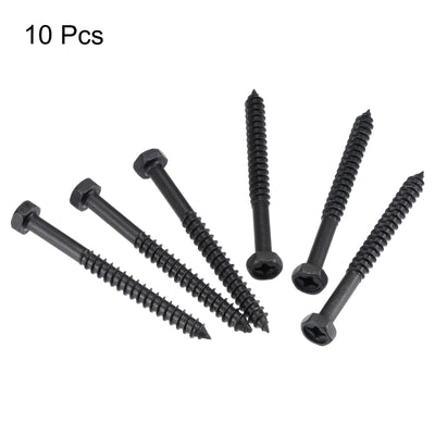 Harfington Uxcell Hex Lag Screws 1/4" x 2-3/4" Carbon Steel Half Thread Self-Tapping 10pcs