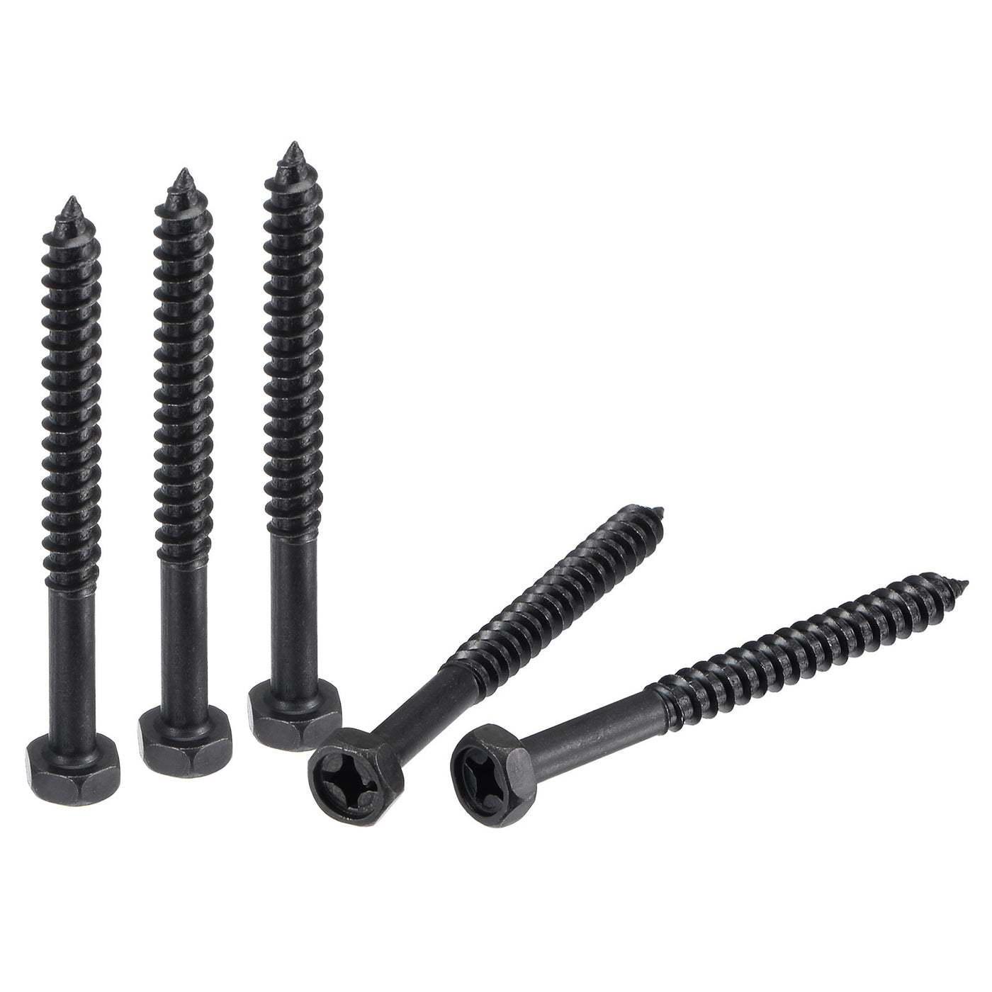 uxcell Uxcell Hex Lag Screws 1/4" x 2-3/4" Carbon Steel Half Thread Self-Tapping 25pcs