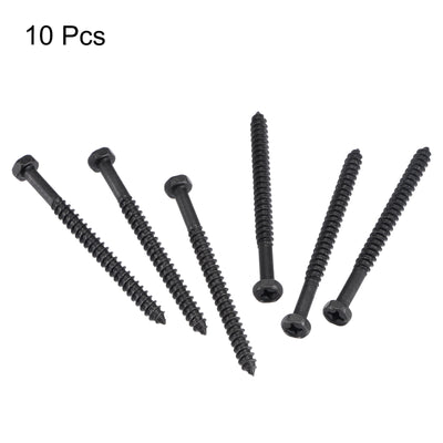 Harfington Uxcell Hex Lag Screws 1/4" x 3-1/4" Carbon Steel Half Thread Self-Tapping 10pcs