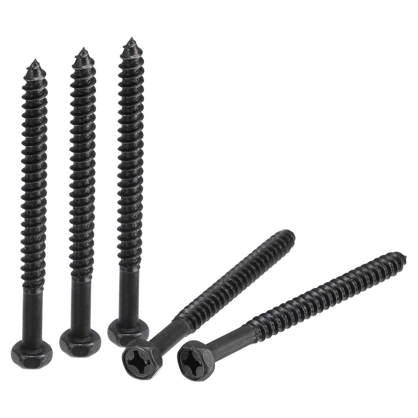 uxcell Uxcell Hex Lag Screws 1/4" x 3-1/4" Carbon Steel Half Thread Self-Tapping 10pcs