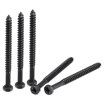 Harfington Uxcell Hex Lag Screws 1/4" x 3-1/4" Carbon Steel Half Thread Self-Tapping 10pcs