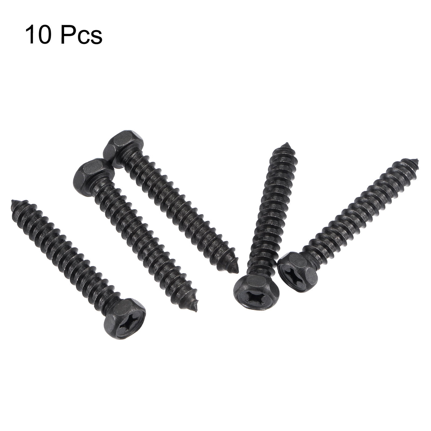 uxcell Uxcell Hex Lag Screws 5/16" x 2" Carbon Steel Half Thread Self-Tapping 10pcs