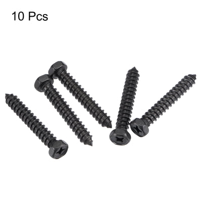 Harfington Uxcell Hex Lag Screws 5/16" x 2" Carbon Steel Half Thread Self-Tapping 10pcs