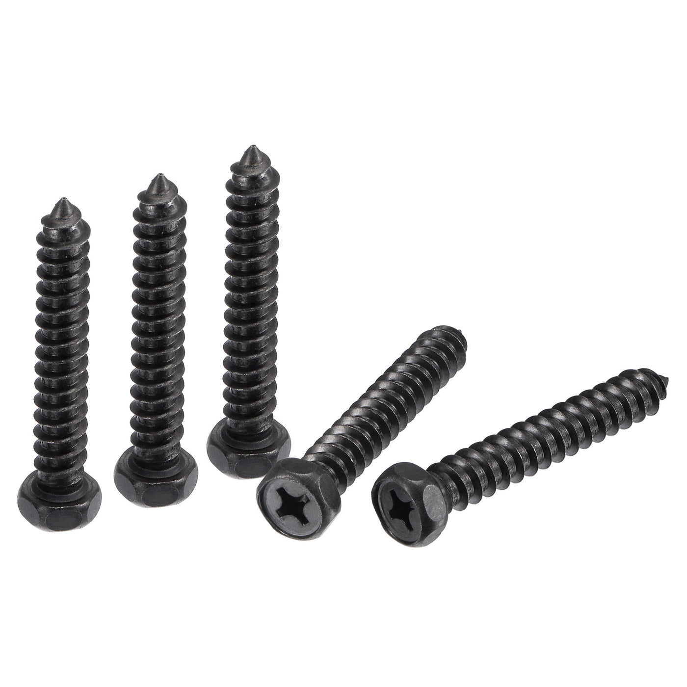 uxcell Uxcell Hex Lag Screws 5/16" x 2" Carbon Steel Half Thread Self-Tapping 10pcs