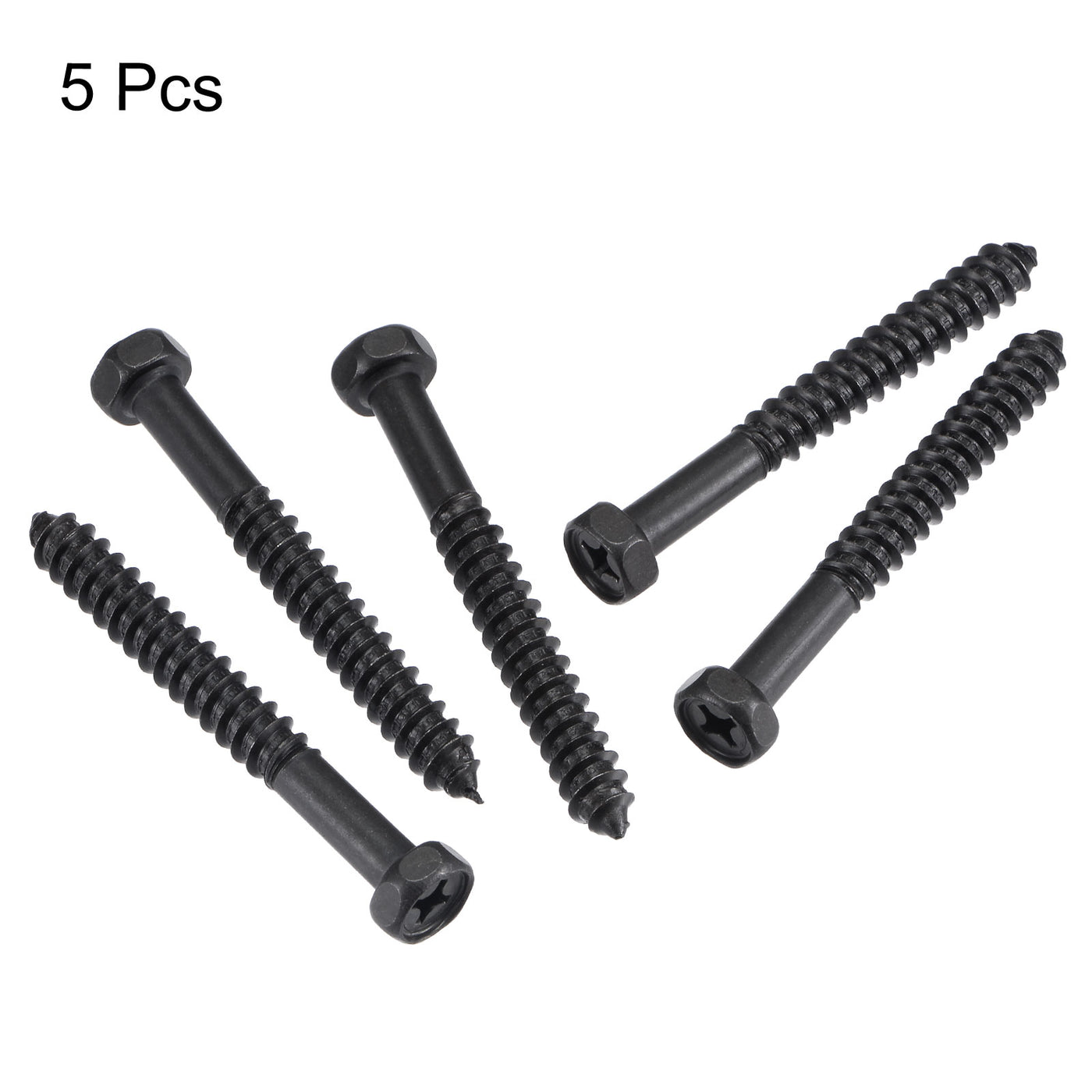 uxcell Uxcell Hex Lag Screws 5/16" x 2-3/4" Carbon Steel Half Thread Self-Tapping 5pcs