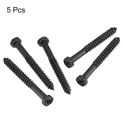 Harfington Uxcell Hex Lag Screws 5/16" x 2-3/4" Carbon Steel Half Thread Self-Tapping 5pcs