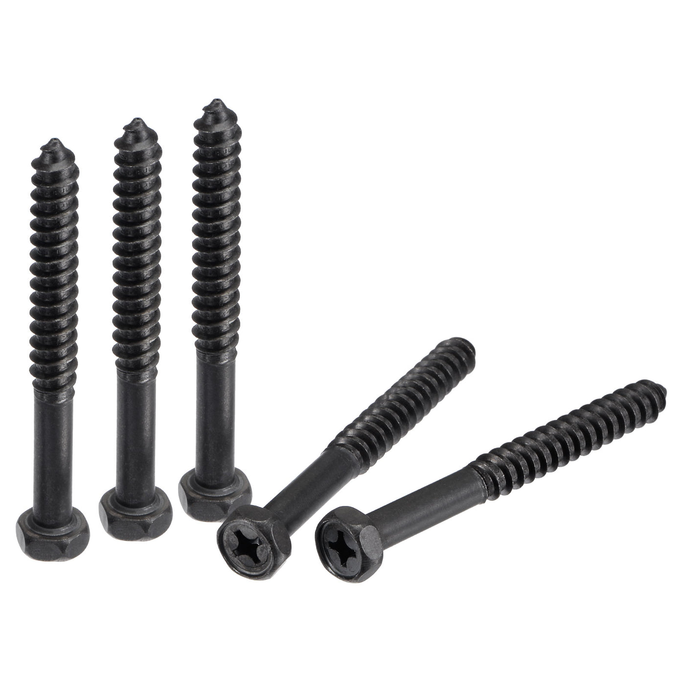 uxcell Uxcell Hex Lag Screws 5/16" x 3" Carbon Steel Half Thread Self-Tapping 5pcs