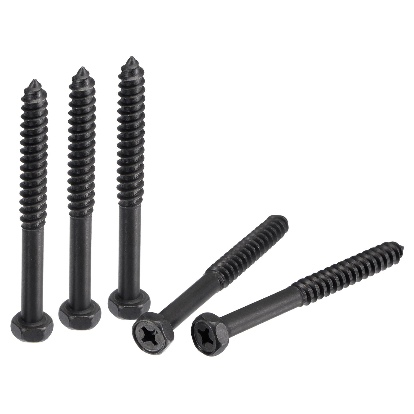 uxcell Uxcell Hex Lag Screws 5/16" x 3-1/4" Carbon Steel Half Thread Self-Tapping 5pcs