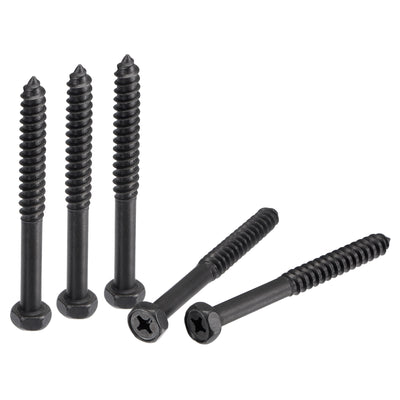 Harfington Uxcell Hex Lag Screws 5/16" x 3-1/4" Carbon Steel Half Thread Self-Tapping 5pcs