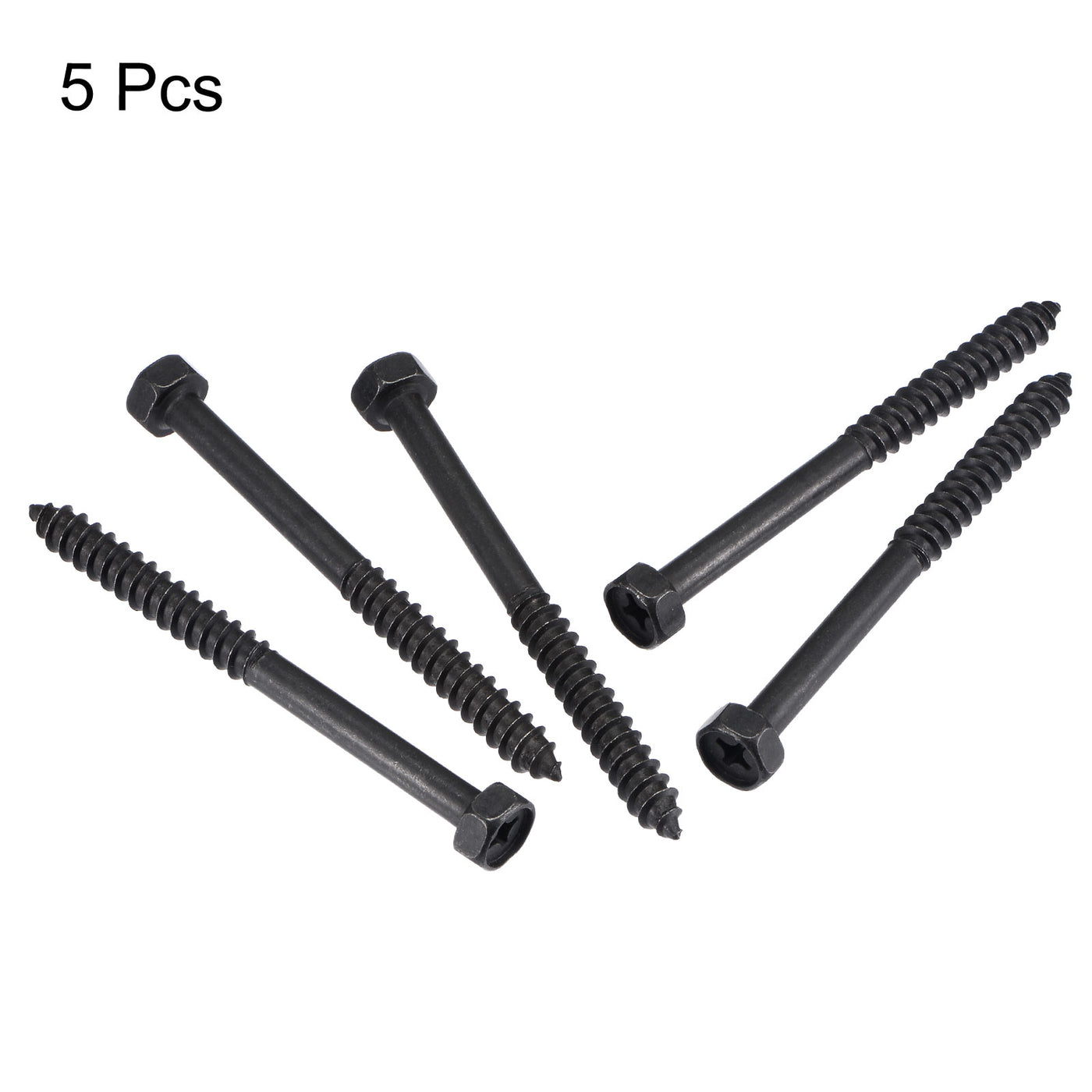 uxcell Uxcell Hex Lag Screws 5/16" x 3-1/2" Carbon Steel Half Thread Self-Tapping 5pcs