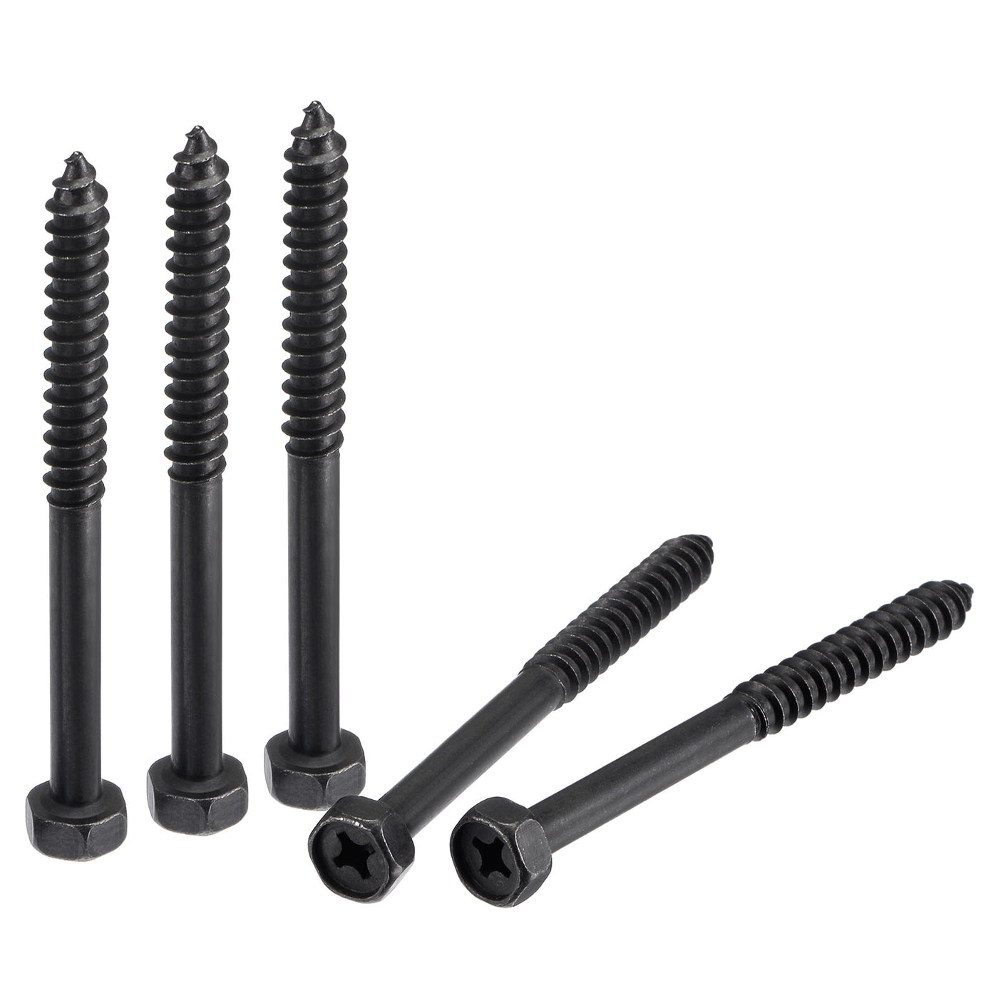 uxcell Uxcell Hex Lag Screws 5/16" x 3-1/2" Carbon Steel Half Thread Self-Tapping 5pcs