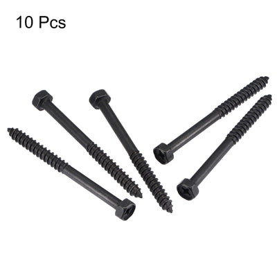 Harfington Uxcell Hex Lag Screws 5/16" x 3-1/2" Carbon Steel Half Thread Self-Tapping 10pcs