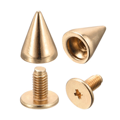 Harfington Uxcell 7x9mm Screw Back Stud Rivets Spikes Zinc Alloy for DIY Silver Tone 50 Sets