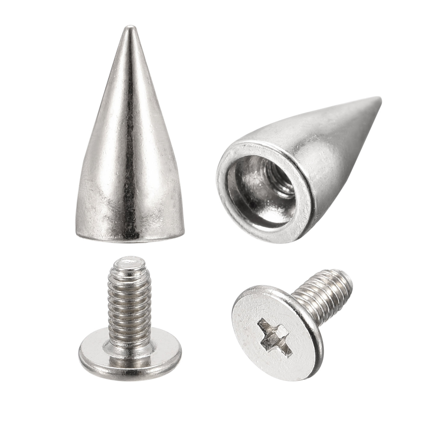 Uxcell Uxcell 7x13.5mm Screw Back Stud Rivets Spikes Zinc Alloy for DIY Gold Tone 30 Sets