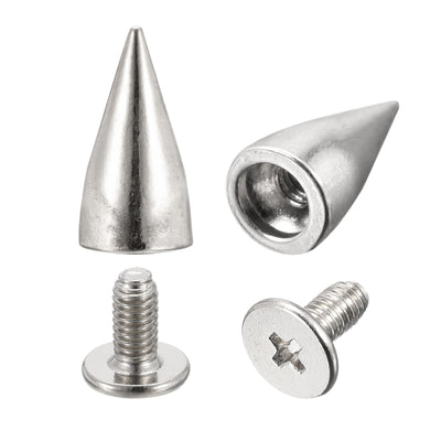 Harfington Uxcell 7x13.5mm Screw Back Stud Rivets Spikes Zinc Alloy for DIY Gold Tone 30 Sets