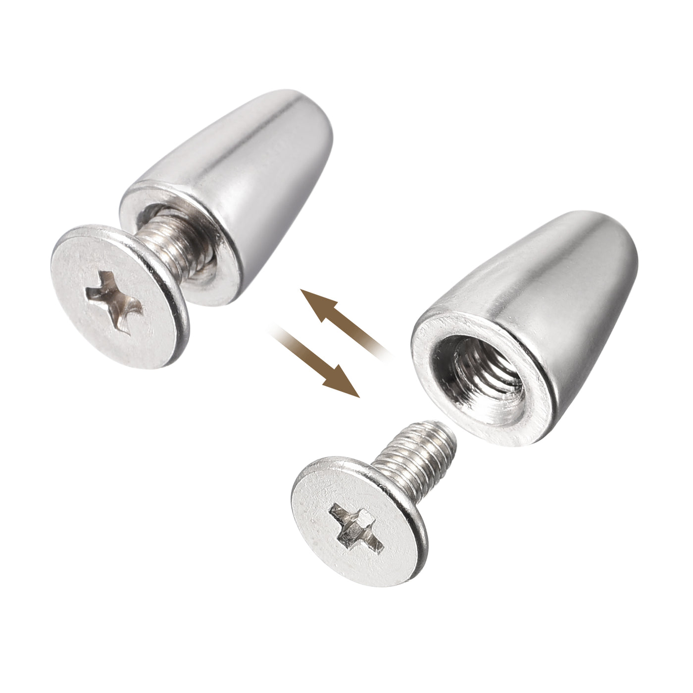 uxcell Uxcell 30 Sets Schraubbolzen Nieten Spitzen Zinklegierung für DIY Silber Ton 6,3x9mm