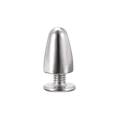 Harfington Uxcell 30 Sets Schraubbolzen Nieten Spitzen Zinklegierung für DIY Silber Ton 6,3x9mm