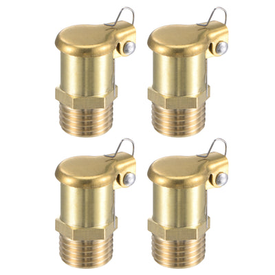 Harfington Uxcell Spring Grease Oil Cup Cap M12x1.25 Male Thread Copper Machine Parts 4Pcs