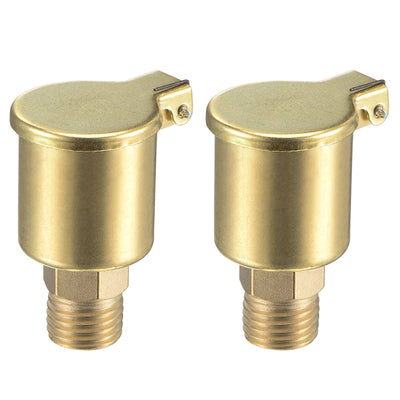 Harfington Uxcell Spring Grease Oil Cup Cap M14x1.5 Male Thread 6ml Copper Plating Machine Parts 2Pcs