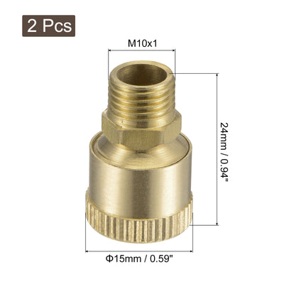 Harfington Uxcell Grease Oil Cup Cap M10x1 Male Thread 1.5ml Brass Machine Parts 2Pcs