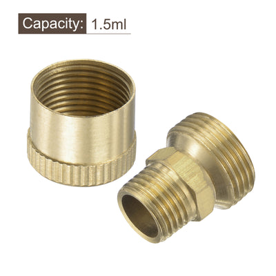 Harfington Uxcell Grease Oil Cup Cap M10x1 Male Thread 1.5ml Brass Machine Parts 2Pcs