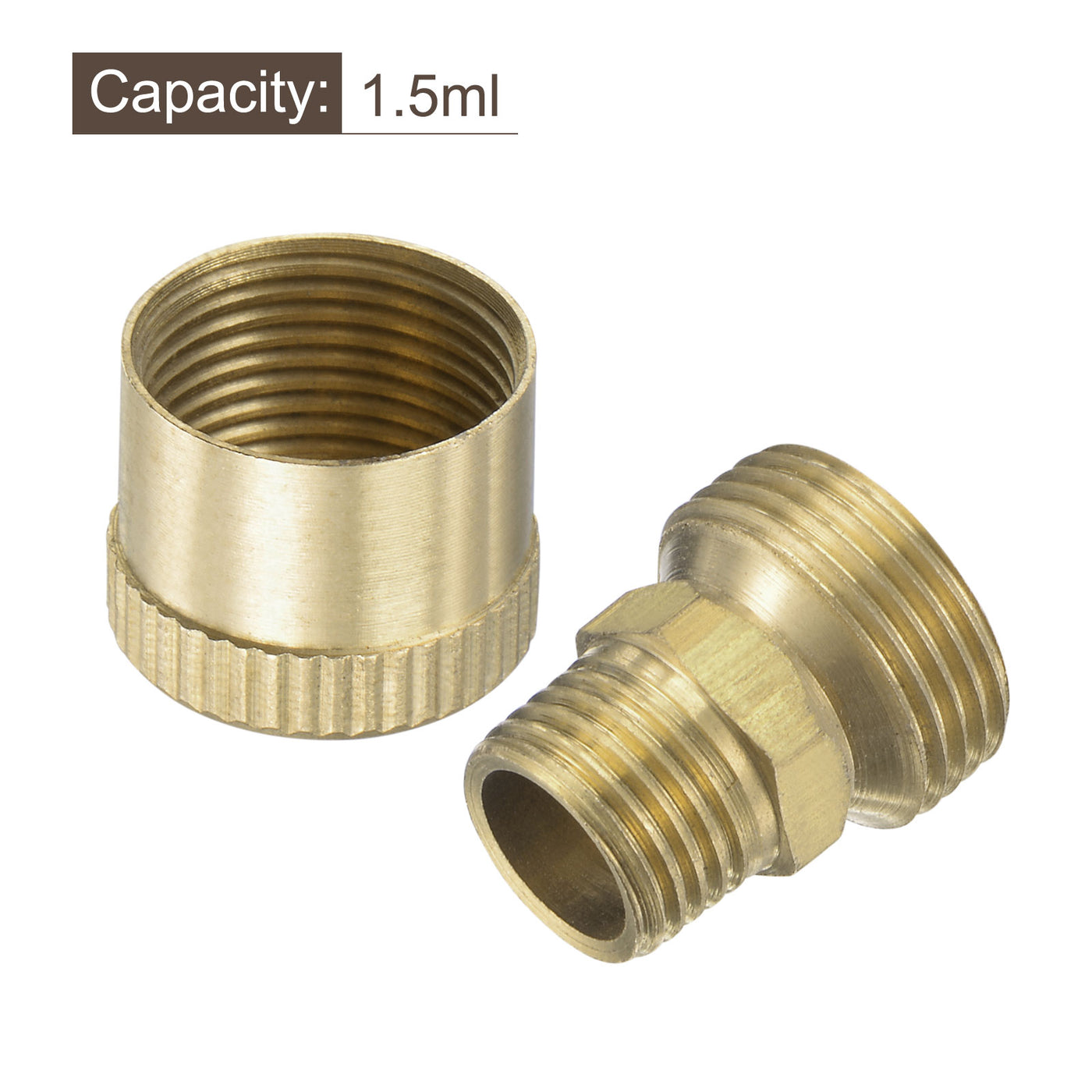 uxcell Uxcell Grease Oil Cup Cap M8x1 Male Thread 1.5ml Brass Machine Parts 4Pcs