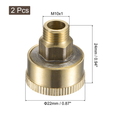 Harfington Uxcell Grease Oil Cup Cap M10x1 Male Thread 3ml Brass Machine Parts 2Pcs