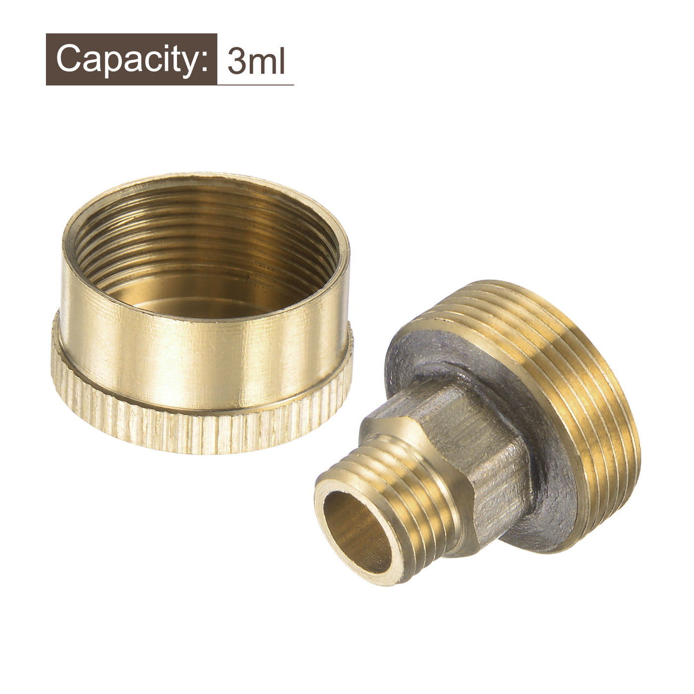 uxcell Uxcell Grease Oil Cup Cap M10x1 Male Thread 3ml Brass Machine Parts 2Pcs