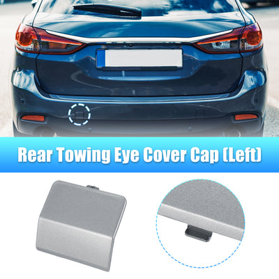 Harfington Silver Tone Rear Bumper Tow Hook Towing Eye Cover Cap Replacement GJR950EL1 for Mazda 6 2013 2014 2015 2016 2017 2018