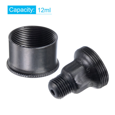 Harfington Uxcell Machine Parts G1/4 Thread 12ml Grease Oil Cup Cap Carbon Steel Oiler Black