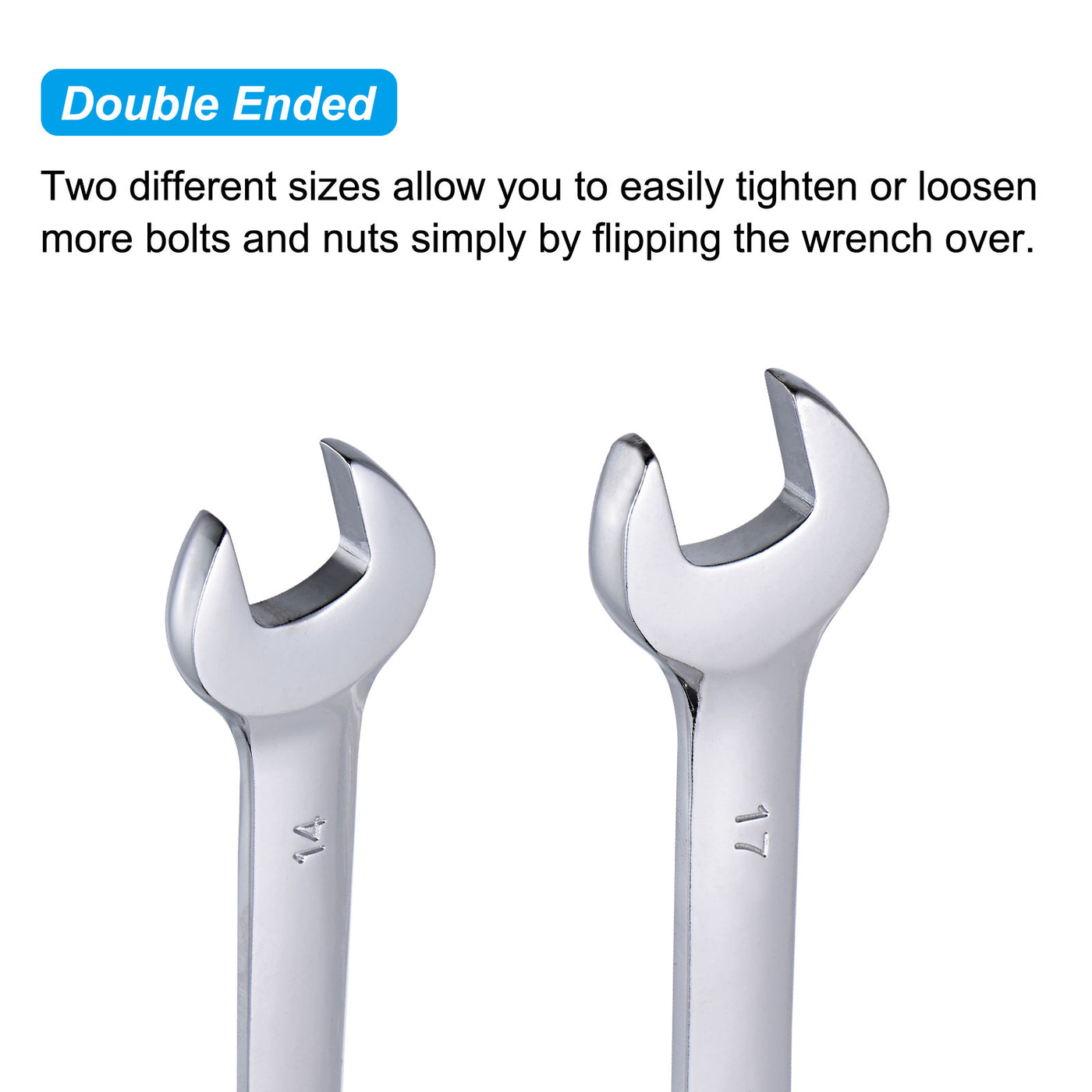 uxcell Uxcell Double Open-End Wrench Set, 5.5-24mm Metric CR-V with Rolling Pouch, 12-Piece