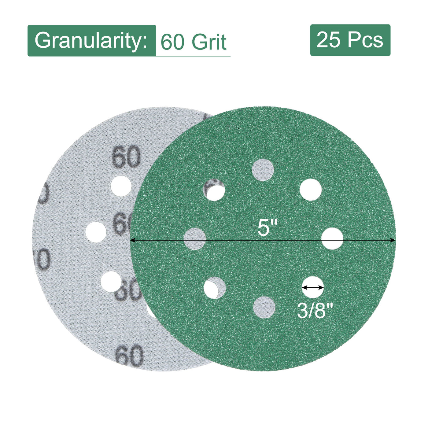 uxcell Uxcell Green Film Sanding Disc Hook & Loop Backed Sandpaper