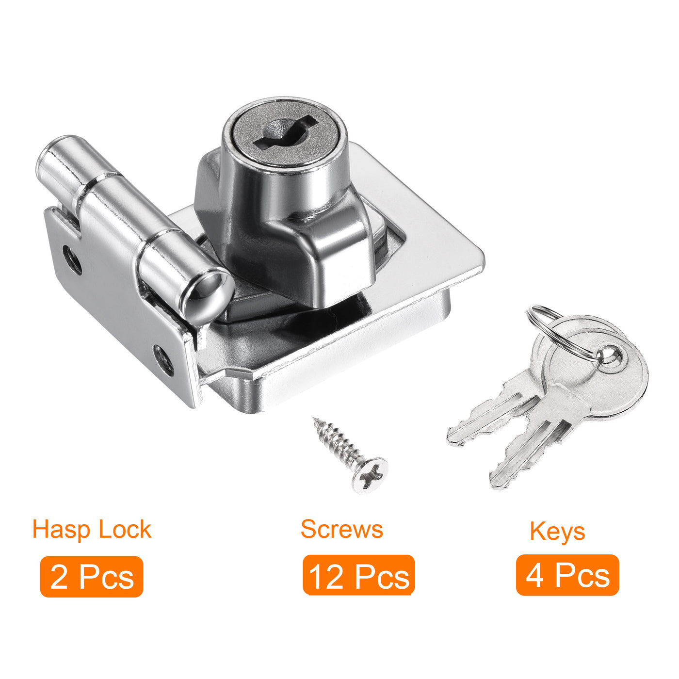 Harfington Keyed Alike Hasp Lock 90 Degree Chrome Plated Twist Knob for Cabinet Door Drawer