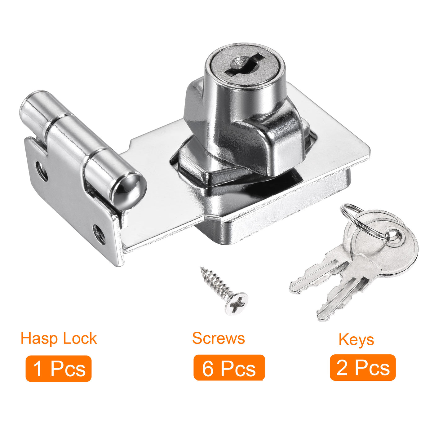 Harfington Keyed Different Hasp Lock 90 Degrees Chrome Plated Twist Knob for Cabinet Door Drawer