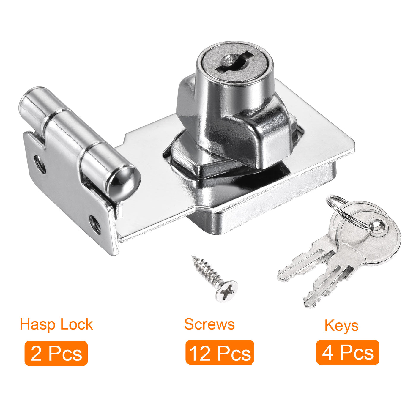 Harfington Keyed Different Hasp Lock 90 Degree Chrome Plated Twist Knob for Cabinet Door Drawer