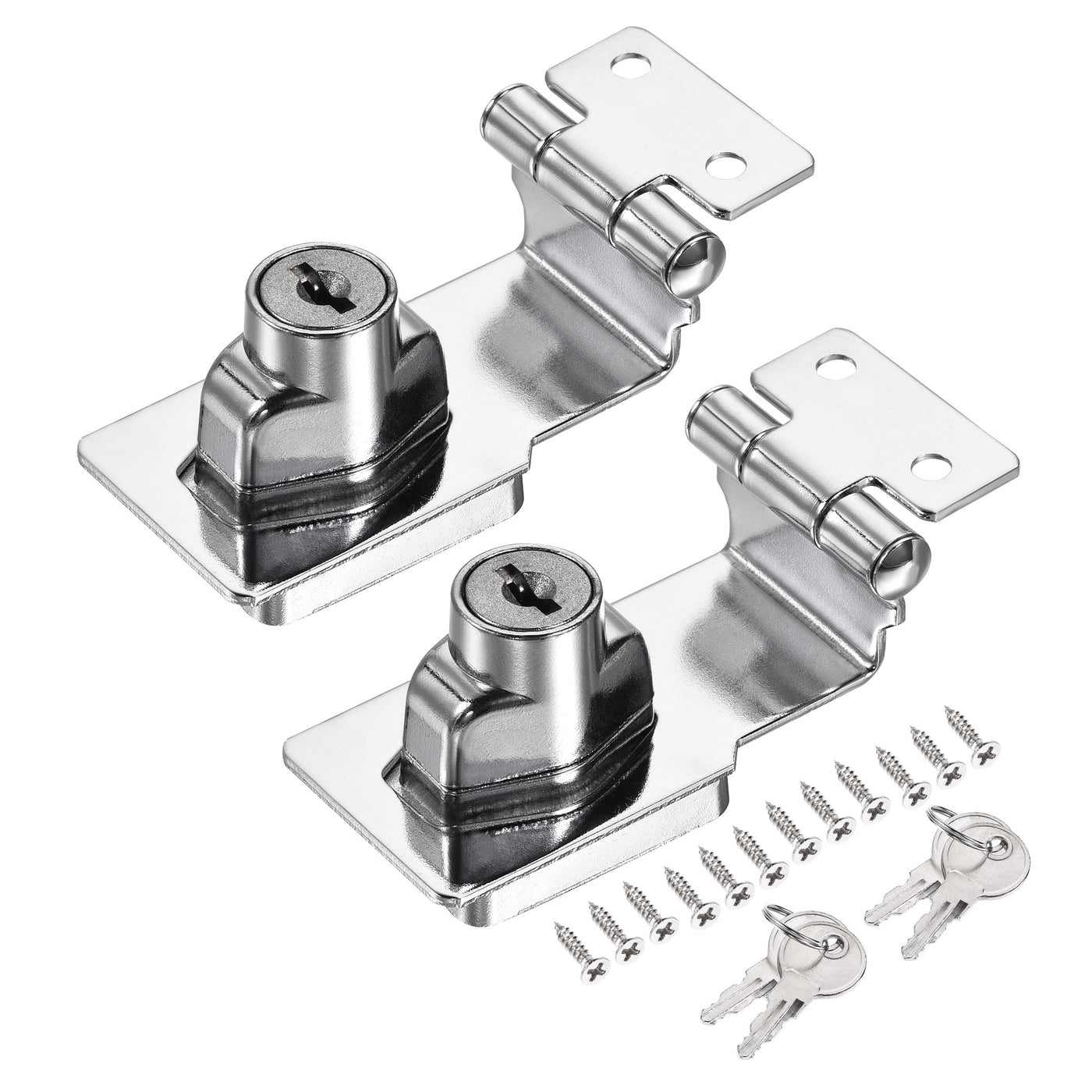 Harfington Keyed Different Hasp Lock 90 Degree Chrome Plated Twist Knob for Cabinet Door Drawer