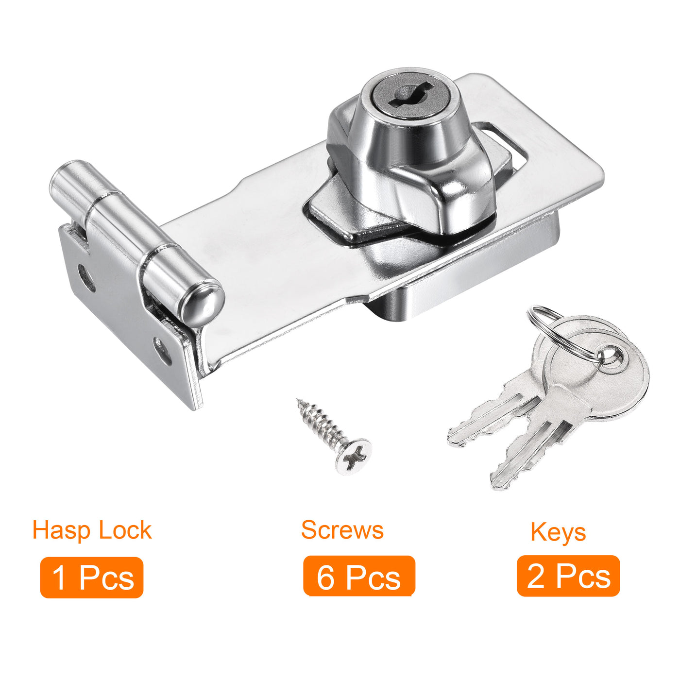 Harfington Keyed Different Hasp Lock 90 Degrees Chrome Plated Twist Knob for Cabinet Door Drawer