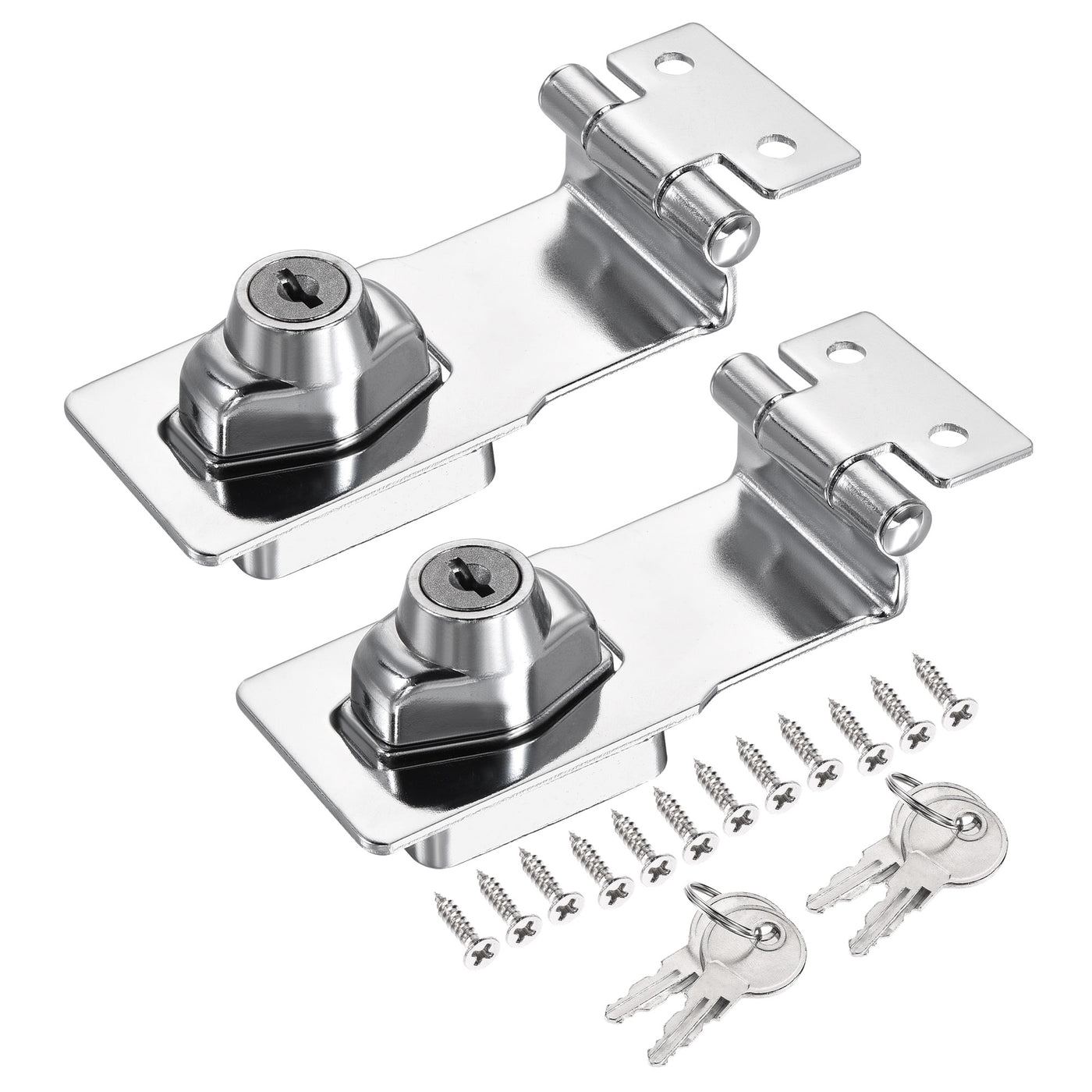 Harfington Keyed Different Hasp Lock 90 Degree Chrome Plated Twist Knob for Cabinet Door Drawer