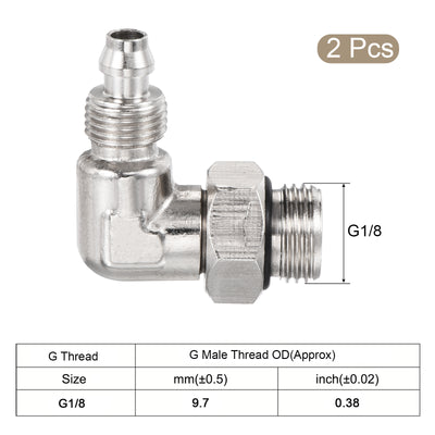 Harfington Elbow Tube Fitting Fit for Tube OD Nickel-plated Copper Adapter Fitting