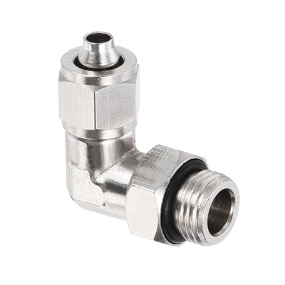 Harfington Elbow Tube Fitting Fit for Tube OD Nickel-plated Copper Adapter Fitting