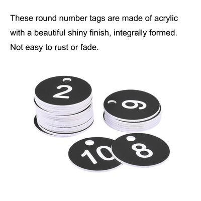 Harfington Round Number Tag Key Tag Engraved ID Tag for Decoration