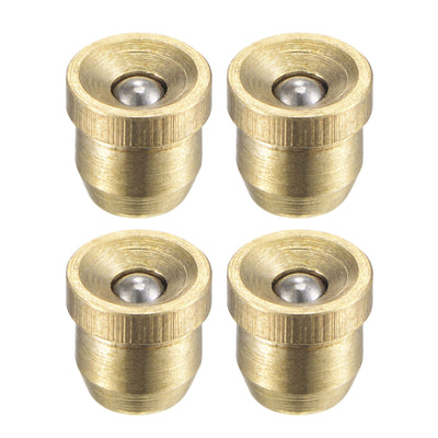 Harfington Brass Push Button Flange Grease Oil Cup 3mm Oiler 4Pcs