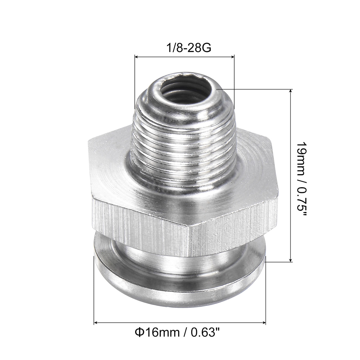 uxcell Uxcell Push Button Grease Oil Cup 1/8-28G Male Thread 304 Stainless Steel Ball Oiler