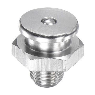 Harfington Uxcell Push Button Grease Oil Cup 1/8-28G Male Thread 304 Stainless Steel Ball Oiler