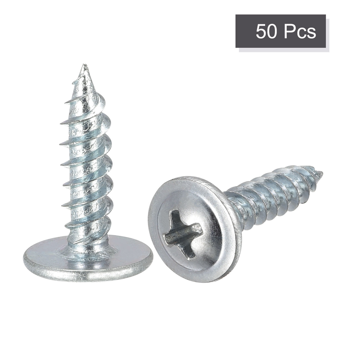 uxcell Uxcell Phillips Head Self Tapping Screws, #8 x 5/8" Carbon Steel Wood Sheet Metal Screw 50pcs