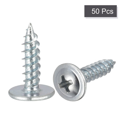 Harfington Uxcell Phillips Head Self Tapping Screws, #8 x 5/8" Carbon Steel Wood Sheet Metal Screw 50pcs