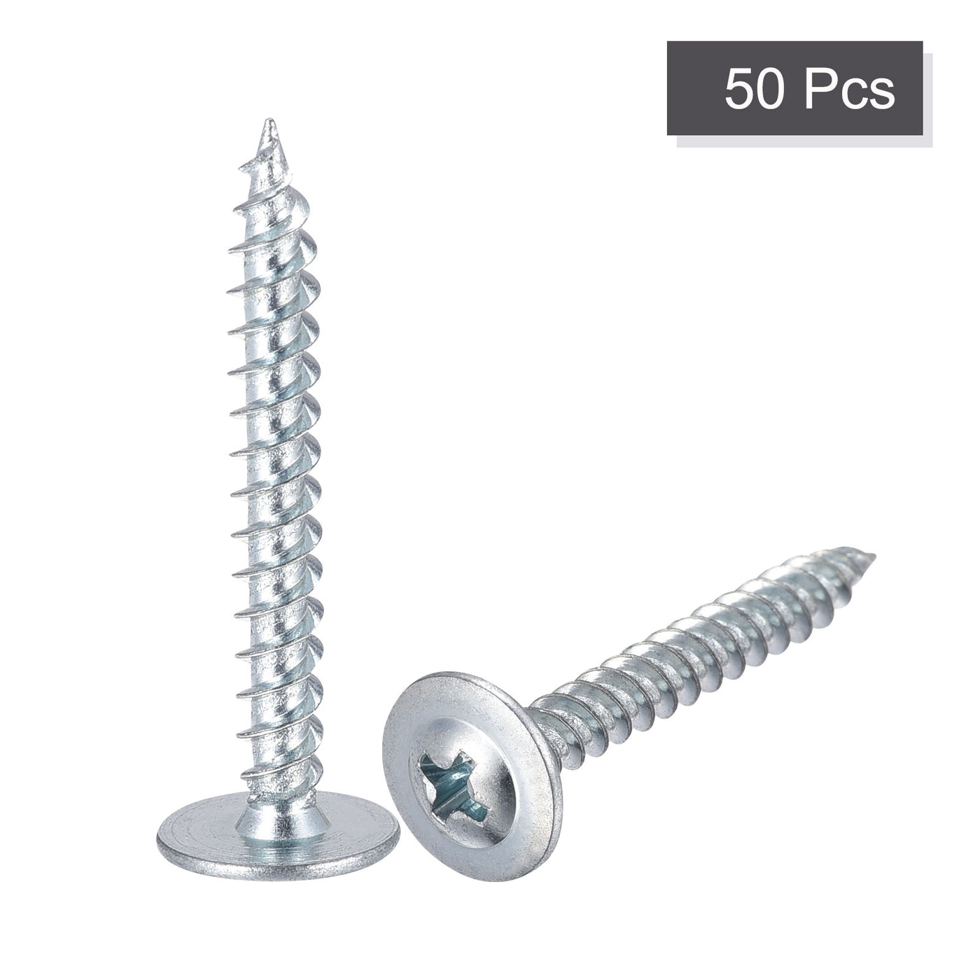 uxcell Uxcell Phillips Head Self Tapping Screws, #8 x 1-1/4" Carbon Steel Wood Sheet Metal Screw 50pcs