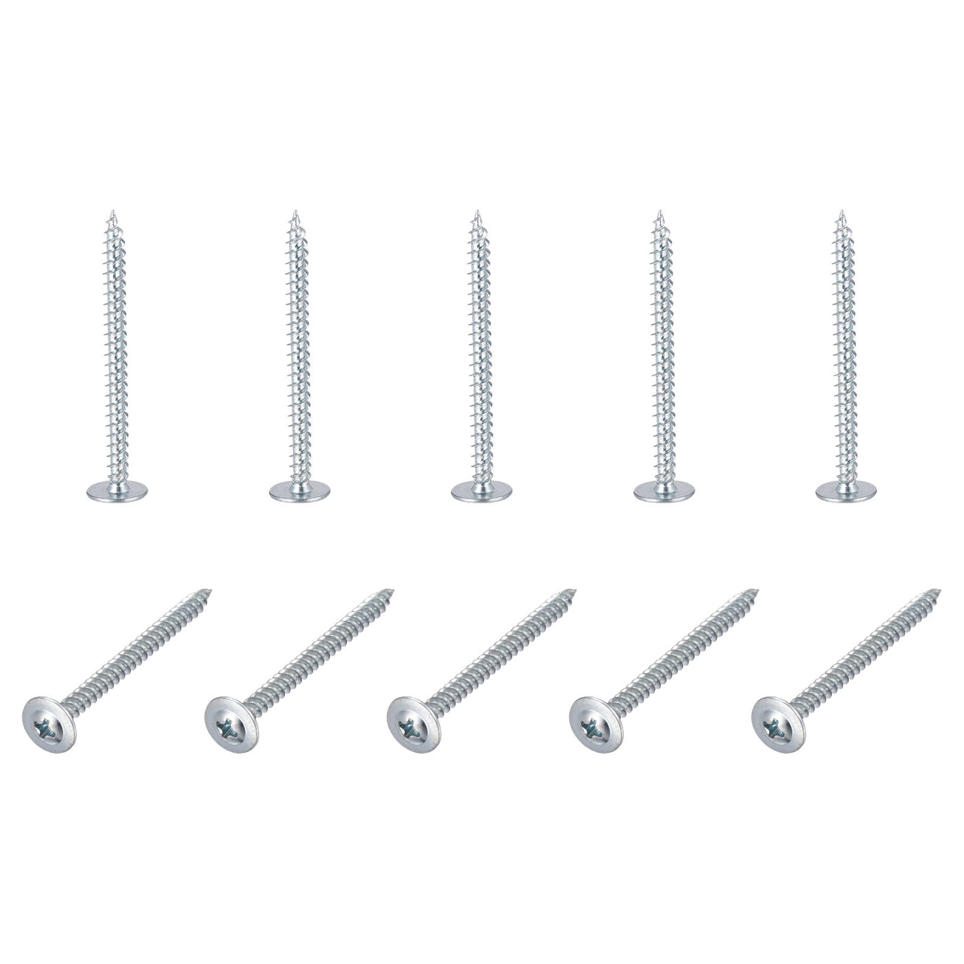 uxcell Uxcell Phillips Head Self Tapping Screws, #8 x 2" Carbon Steel Wood Sheet Metal Screw 50pcs