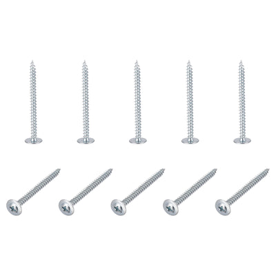 Harfington Uxcell Phillips Head Self Tapping Screws, #8 x 2" Carbon Steel Wood Sheet Metal Screw 50pcs